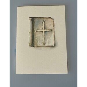 Vintage Oddballs Watercolor Ecru Note Cards - Bible - Baptism -  10 Pk